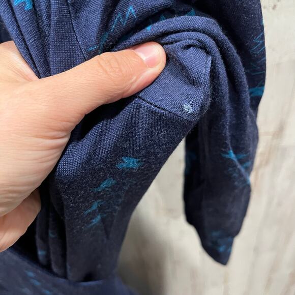 Ibex *FLAW Ferryn Dark Navy Merino Wool A-Line Wrap Dress Size S Women's V Neck - Picture 5 of 10